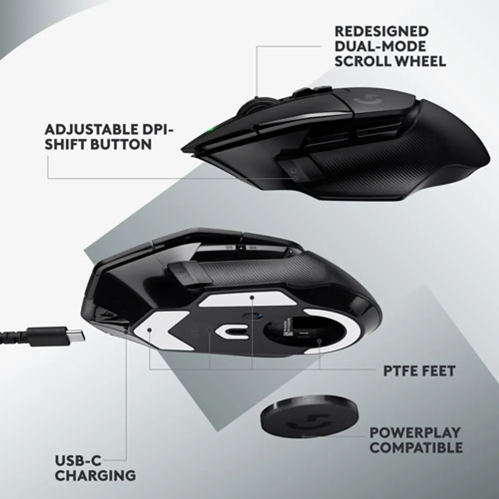 Logitech G502 X LIGHTSPEED 25000 DPI Wireless Optical Gaming Mouse - Black