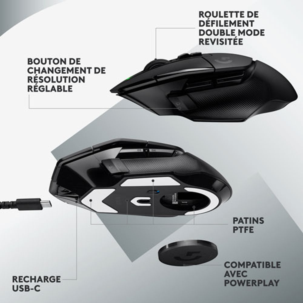 Logitech G502 X LIGHTSPEED 25000 DPI Wireless Optical Gaming Mouse - Black