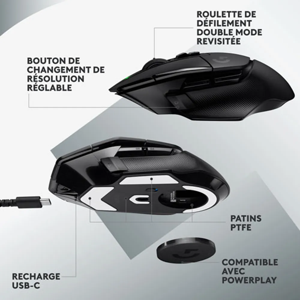 Logitech G502 X LIGHTSPEED 25000 DPI Wireless Optical Gaming Mouse - Black
