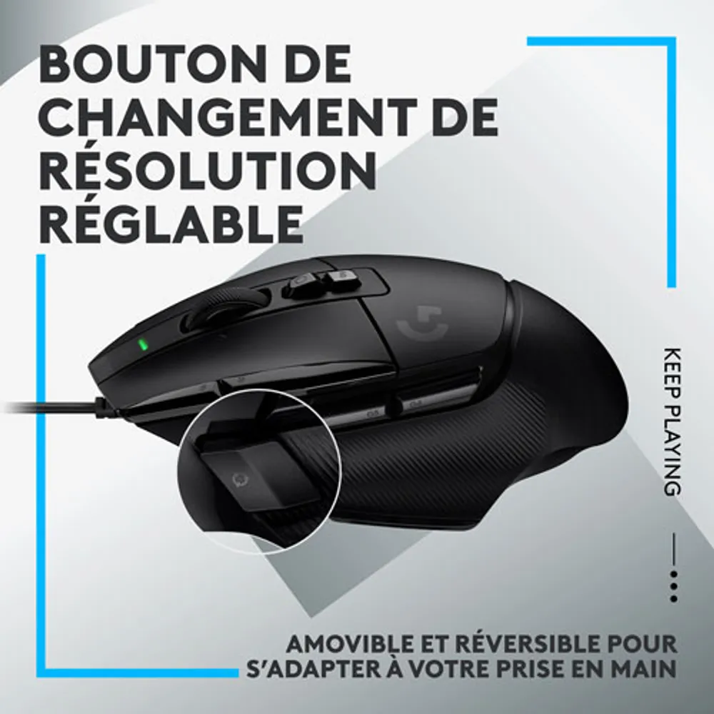 Souris de jeu optique de 25 000 ppp G502 X de Logitech - Noir