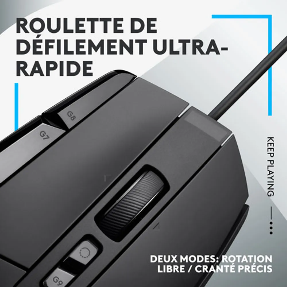 Souris de jeu optique de 25 000 ppp G502 X de Logitech - Noir
