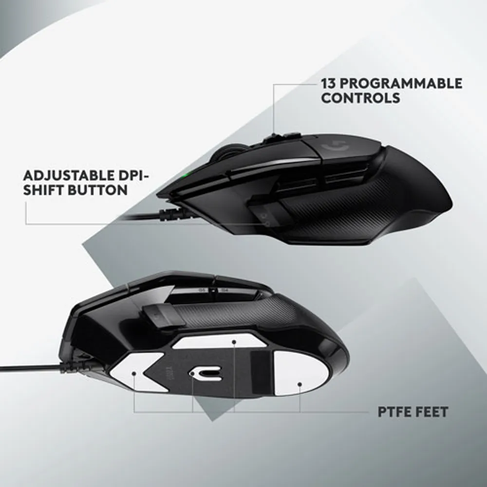 Souris de jeu optique de 25 000 ppp G502 X de Logitech - Noir