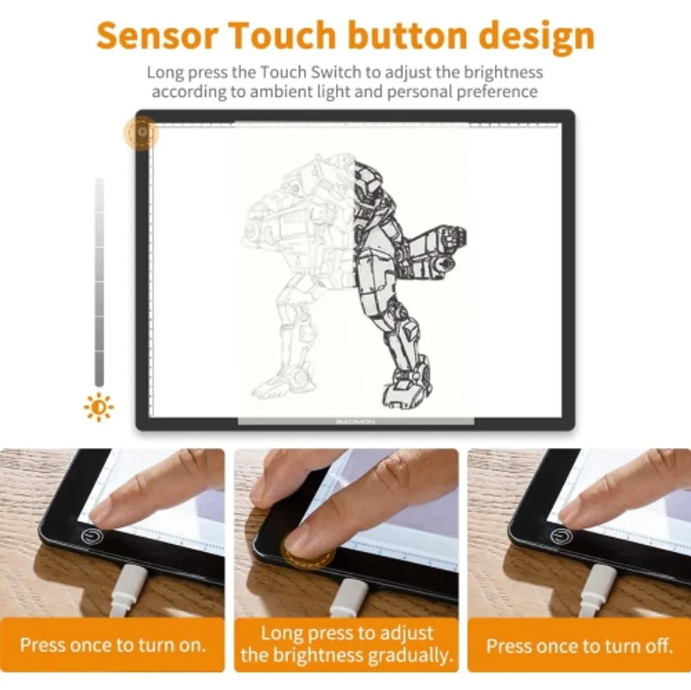 19.5 inches LED Tracing Light Box 5mm Adjustable Soft Brightness with Micro  USB for Tattoo Transferring, Sketching, etc