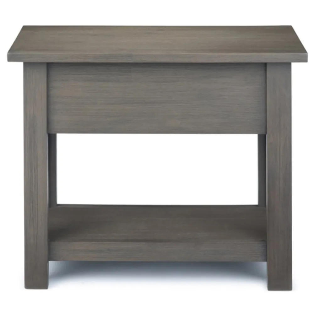 Erina Solid Acacia Wood Small Desk in Distressed Charcoal Brown