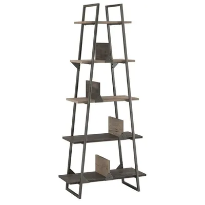 Bowery Hill Rustic Furniture A Frame Etagere Bookshelf in Rustic Gray