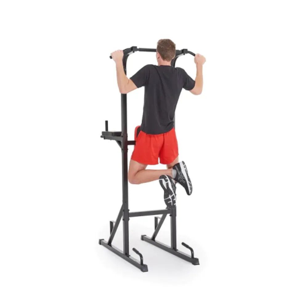 Soozier Multi Home Gym Equipment, Workout Station with Sit up Bench, Push  up Stand, Dip Station, 99lbs Weights