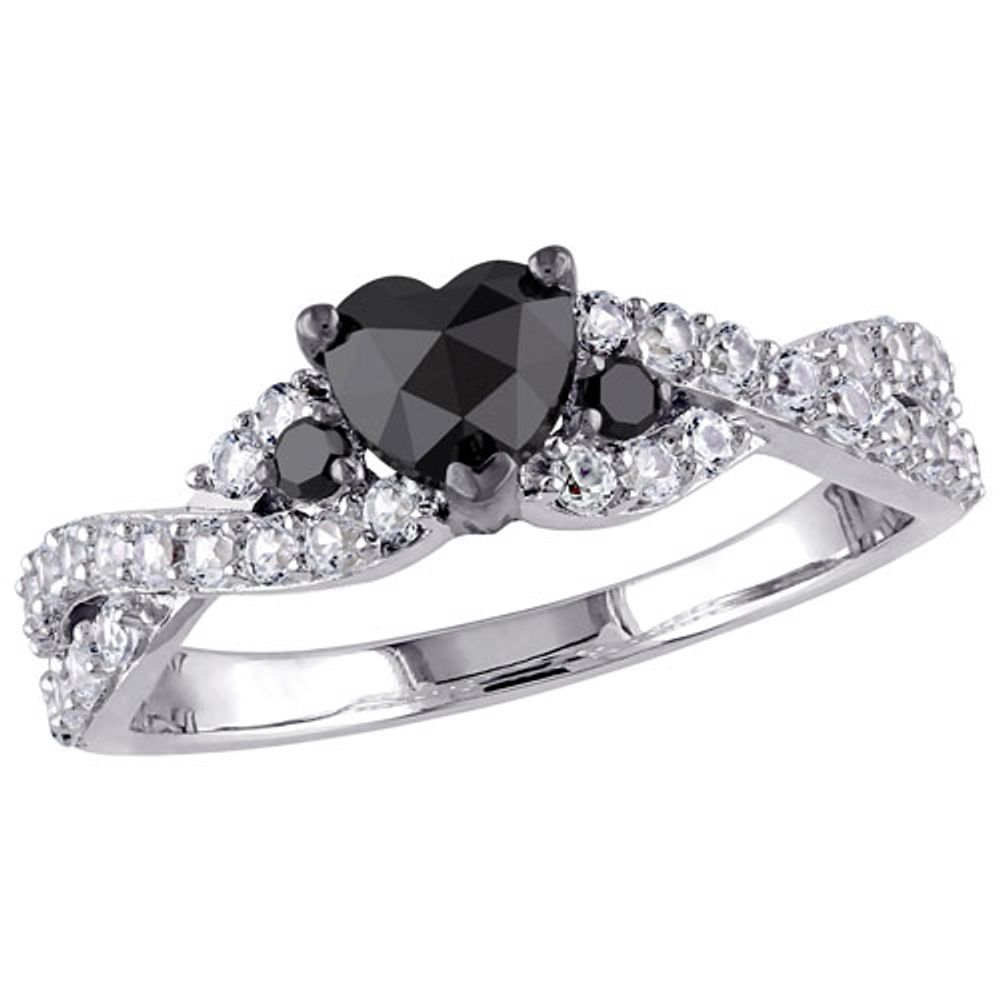 black heart ring silver