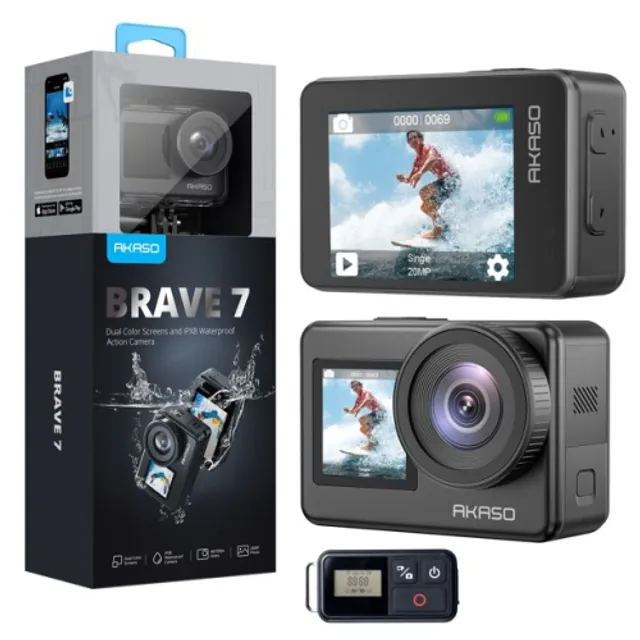 AKASO Brave 4 Pro 4K30FPS Action Camera - 131ft Waterproof Camera with  Touch Screen Advanced EIS Remote Control 5X Zoom Underwater Camera Support  External Mic 