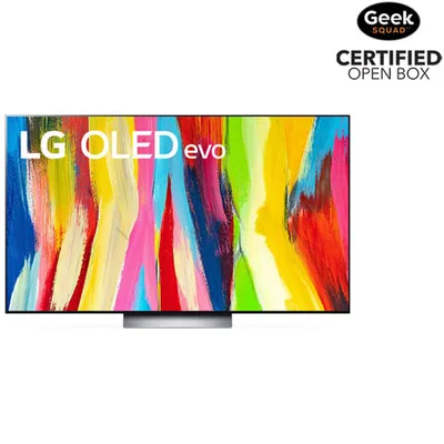 Open Box - LG 77" 4K UHD HDR OLED webOS Evo ThinQ AI Smart TV (OLED77C2PUA) - 2022 - Dark Titan Silver