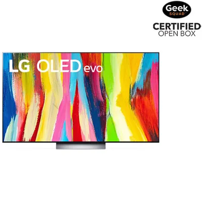 Boîte ouverte - Téléviseur intelligent webOS Evo ThinQ AI HDR DELO UHD 4K de 77 po de LG (OLED77C2PUA) - 2022 - Argenté titane foncé