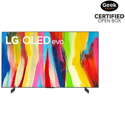 Open Box - LG 42" 4K UHD HDR OLED webOS Evo ThinQ AI Smart TV (OLED42C2PUA) - 2022 - Dark Titan Silver