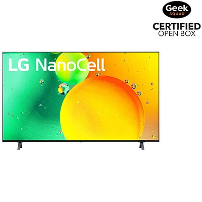 Boîte ouverte - Téléviseur intelligent webOS HDR DEL UHD 4K de 75 po NanoCell de LG (75NANO75UQA) - 2022 - Bleu cendré