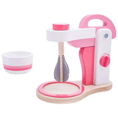 Bigjigs Toys Wooden Toy Food Mixer - Pink