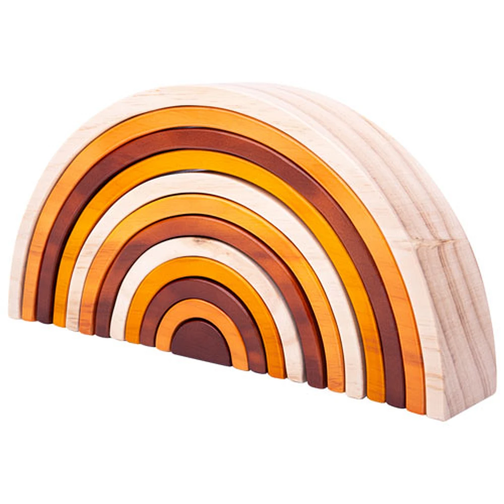 Bigjigs Toys Wooden Rainbow Stacking Toy - Large - Natural