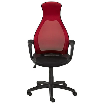 Brassex Tivoli High-Back Mesh Office Chair - Black/Red