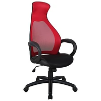 Brassex Tivoli High-Back Mesh Office Chair - Black/Red