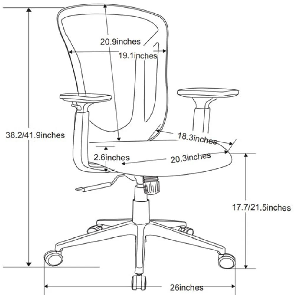 Brassex Hazel Ergonomic High-Back Mesh Office Chair