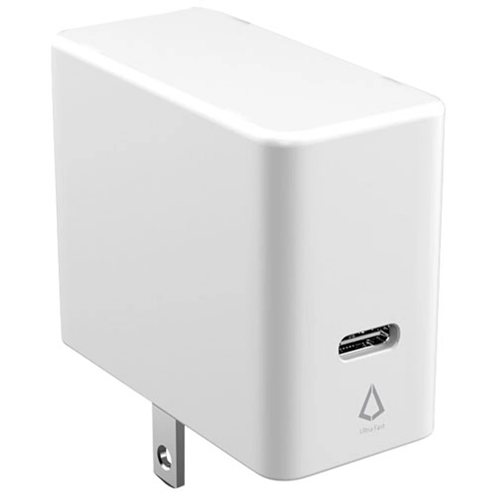 LBT 20W USB-C Wall Charger with 1.5m (5 ft.) Braided USB-C to Lightning Cable - White