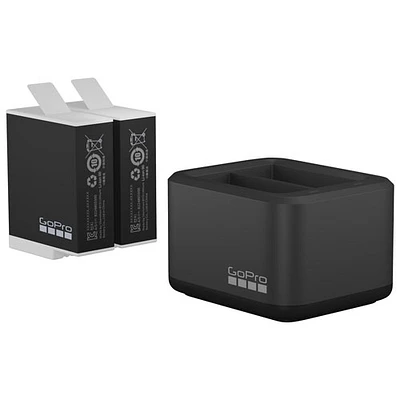Chargeur de batterie double avec 2 batteries rechargeables Enduro pour GoPro HERO12/11/10/9 Black