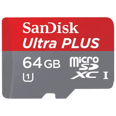 SanDisk Ultra PLUS 64GB 150MB/s microSDXC Memory Card