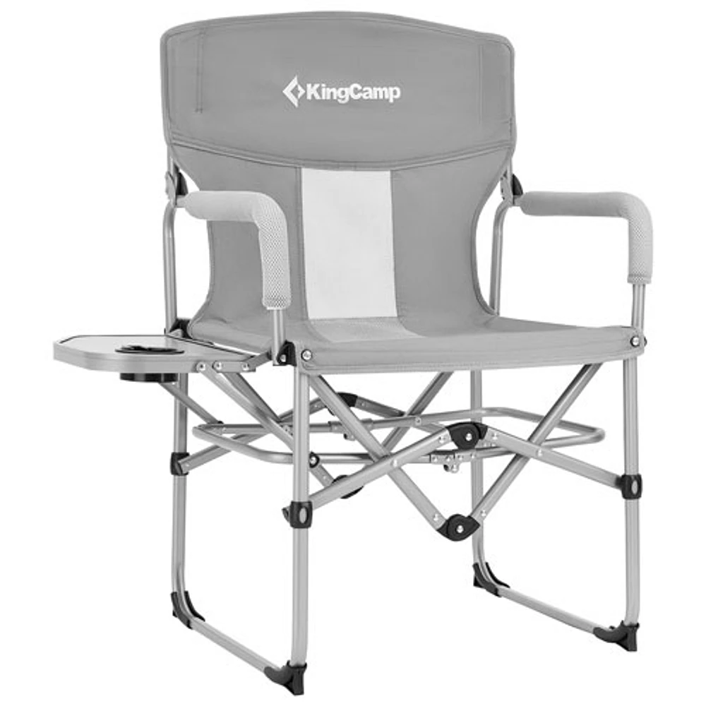 Chaise de réalisateur d'extérieur pliable avec table d'appoint de KingCamp (KC3824) - Bleu marine