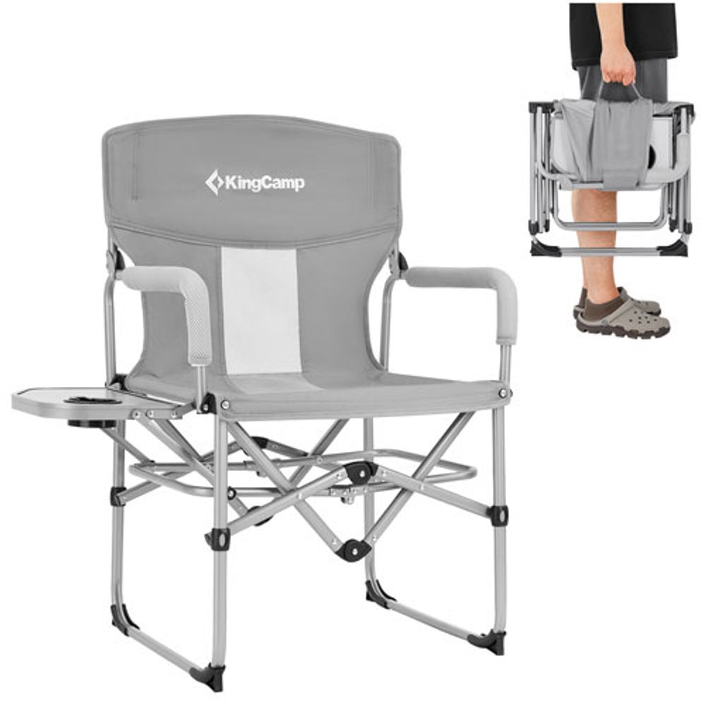 KingCamp Foldable Outdoor Director Chair with Side Table (KC3824) - Navy