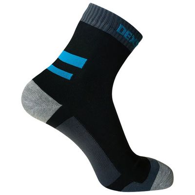 DexShell Waterproof Running Sock - Black/Aqua Blue