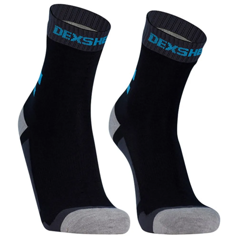 DexShell Waterproof Running Sock - Black/Aqua Blue