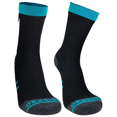 DexShell DriRelease DriFil RunningLite Waterproof Sock - Black/Aqua Blue - X-Large