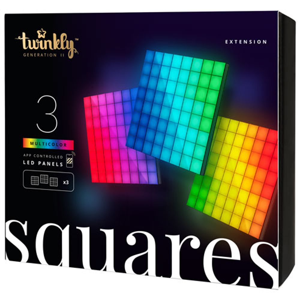 Twinkly Squares Smart LED Light Panels - Add-On Pack - 3 Panels