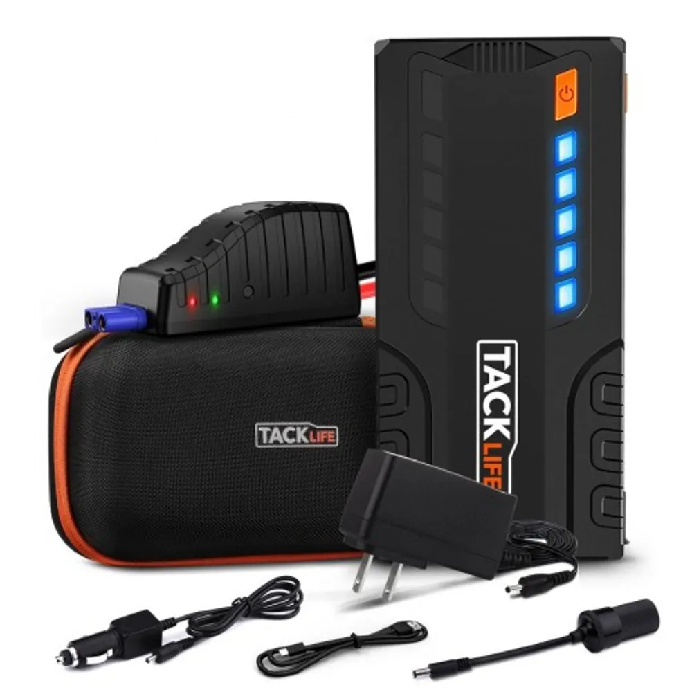 TACKLIFE KP120 1200A Peak Car Jump Starter for up to 8L Gas and 6L Diesel  Engines, 12V Car Booster, Portable Power Pack with QC 3.0 and Type-C Port