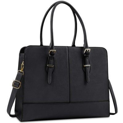 Laptop Bag for Women 15.6 inch Laptop Tote Bag Leather Classy Computer Briefcase for Work Waterproof Handbag Professional Sh