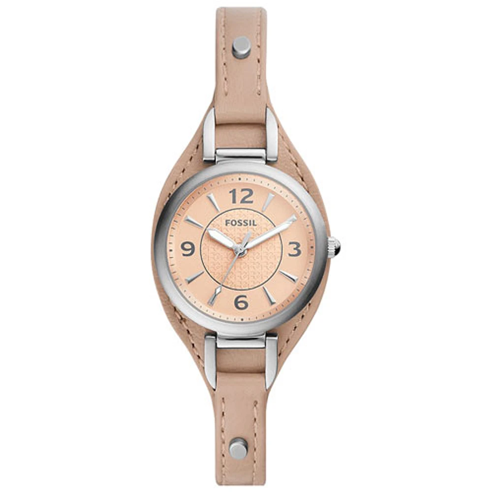 Montre tendance de 28 mm pour femmes de Fossil - Chair/Crème/Argenté