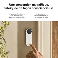 Google Nest (Wired) Wi-Fi Video Doorbell (2nd Gen) - Snow