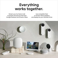 Google Nest (Wired) Wi-Fi Video Doorbell (2nd Gen) - Snow