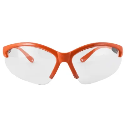 Global Vision Eyewear Cougar Women'S Lab Safety Glasses Neon Orange Frames & Clear Lenses
