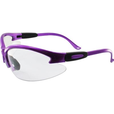 Birdz Eyewear Flamingo Women'S Work Safety Glasses Bifocals Readers Purple Frame + 2.5 Magnification Clear Lenses