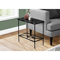 Monarch Contemporary Rectangular Accent Table - Black Marble-Look