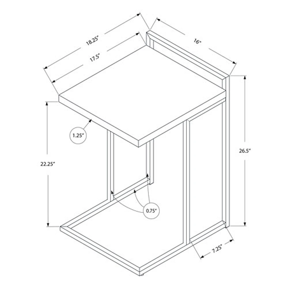 Monarch Thick-Panel Contemporary Rectangular Accent Table