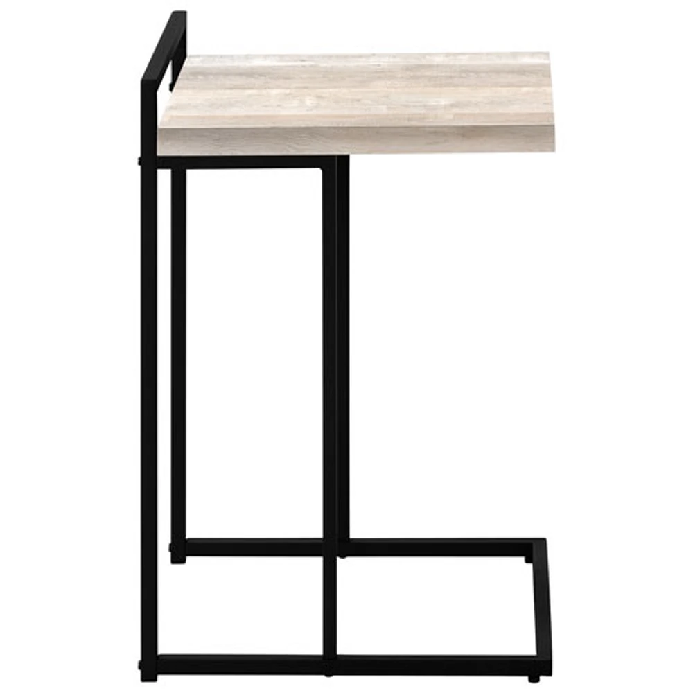 Monarch Thick-Panel Contemporary Rectangular Accent Table - Taupe Reclaimed Wood-Look/Black