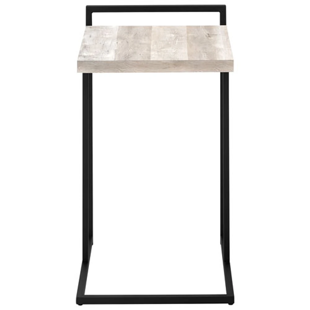 Monarch Thick-Panel Contemporary Rectangular Accent Table - Taupe Reclaimed Wood-Look/Black