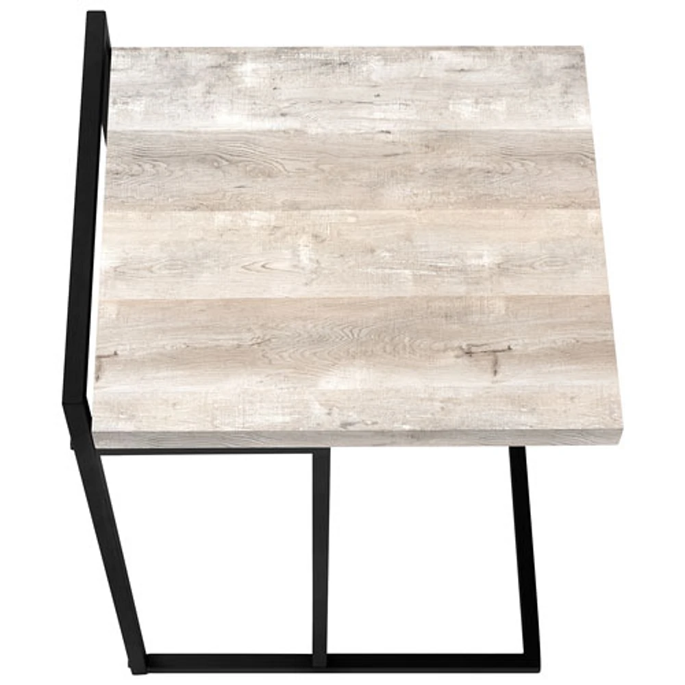 Monarch Thick-Panel Contemporary Rectangular Accent Table - Taupe Reclaimed Wood-Look/Black