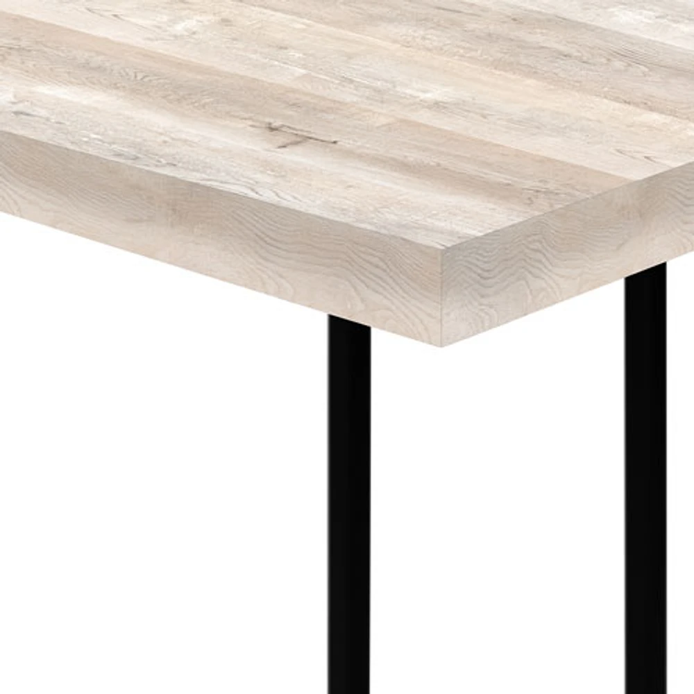 Monarch Thick-Panel Contemporary Rectangular Accent Table - Taupe Reclaimed Wood-Look/Black