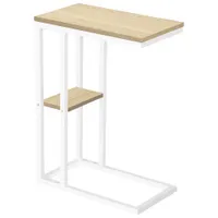 Monarch Contemporary Rectangular 2-Shelf Accent Table - Natural/White