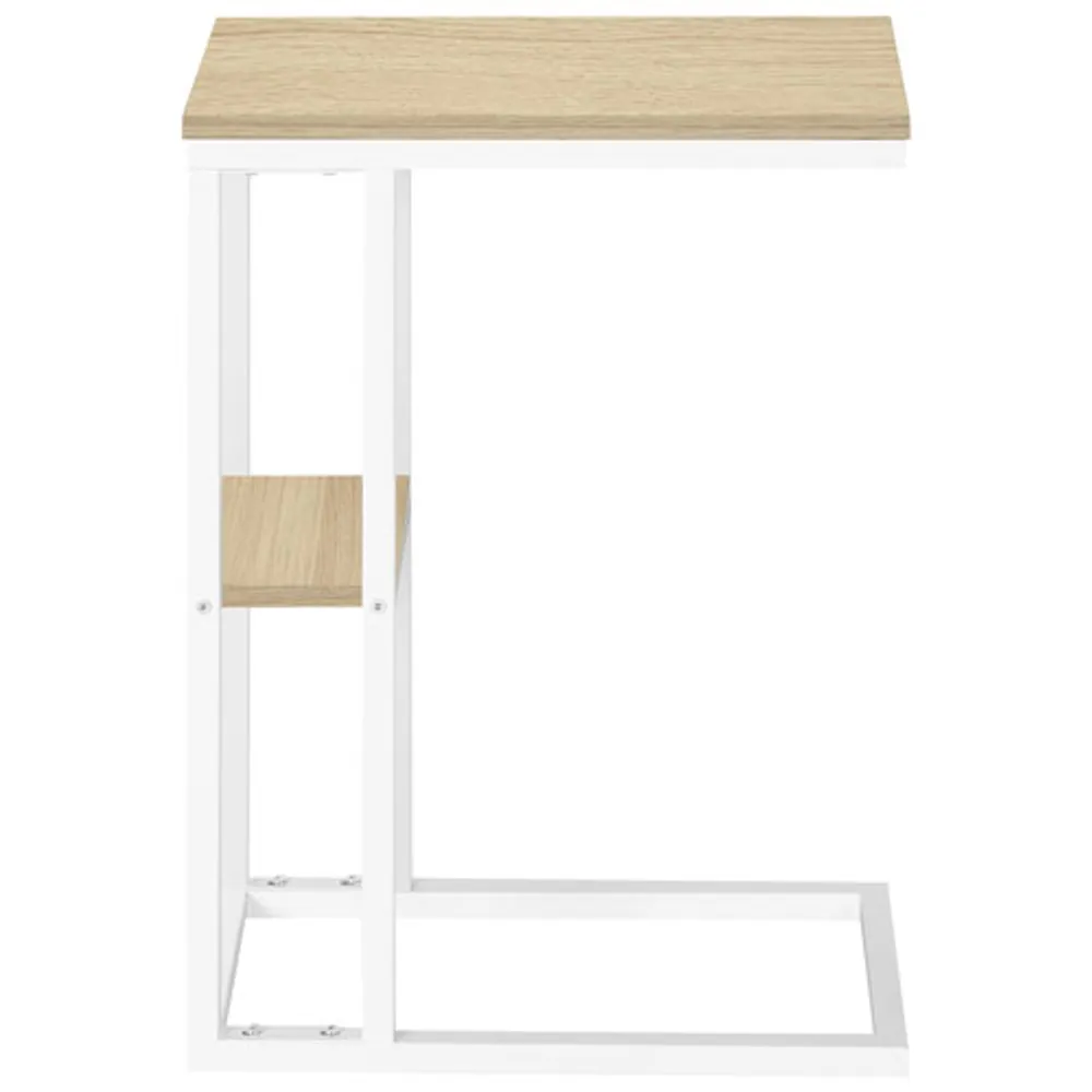 Monarch Contemporary Rectangular 2-Shelf Accent Table - Natural/White