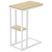 Monarch Contemporary Rectangular 2-Shelf Accent Table - Natural/White