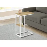 Monarch Contemporary Rectangular 2-Shelf Accent Table - Natural/White