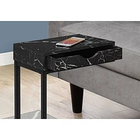 Monarch Contemporary Rectangular Accent Table - Black Marble-Look