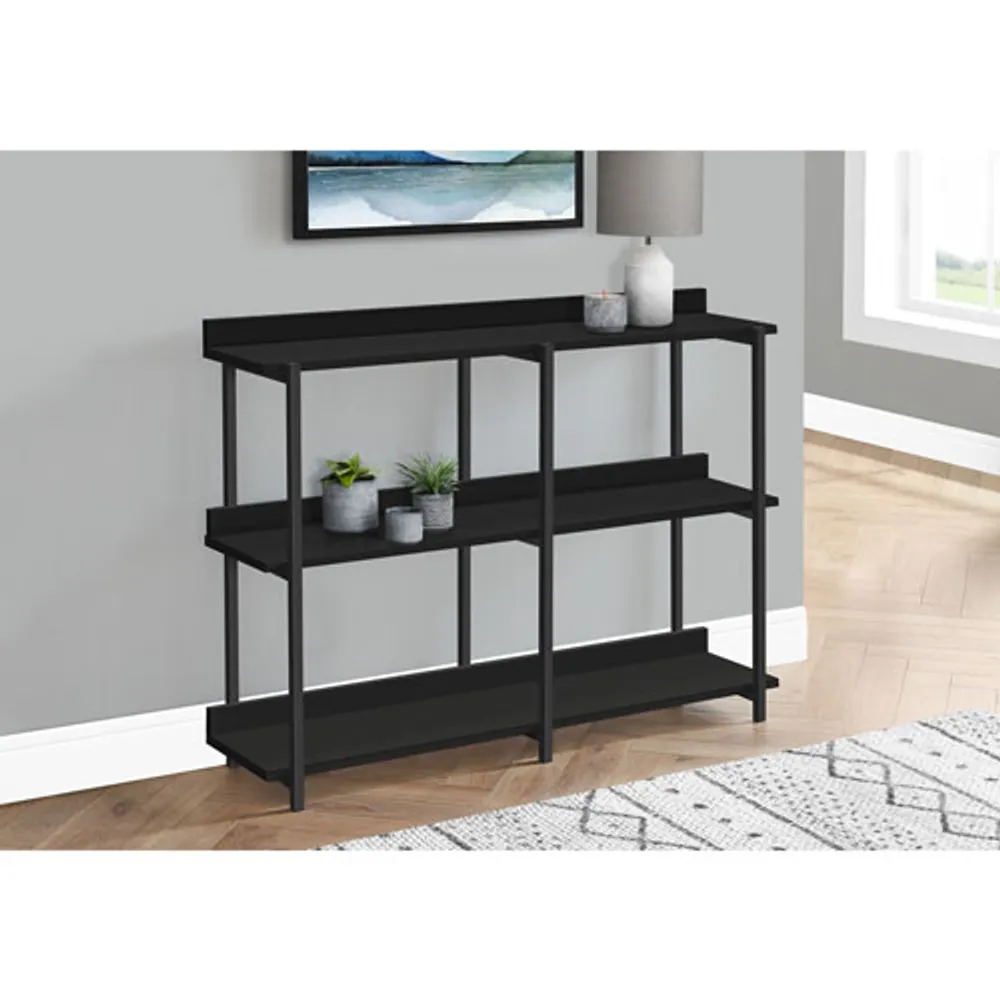 Monarch Contemporary Rectangular Console Table - Black