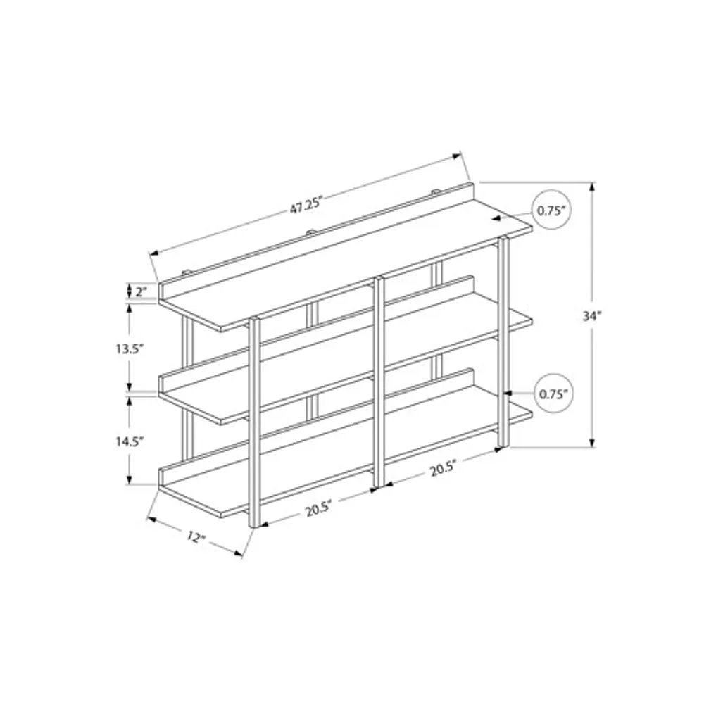 Monarch Contemporary Rectangular Console Table